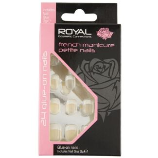 Wholesale Royal Cosmetic Glue-On Nails - French Manicure Petite Nails 