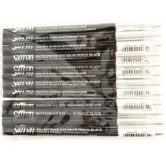 Wholesale Saffron Waterproof Eyebrow Pencil - Black 