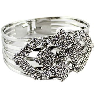 Wholesale Silver Coloured  Bracelets - Diamond Design