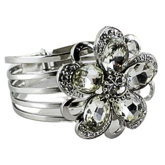 Wholesale Silver Coloured Bracelets - Flower Design
