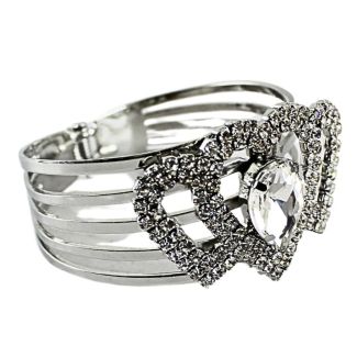 Wholesale Silver Coloured Bracelets - Heart Design