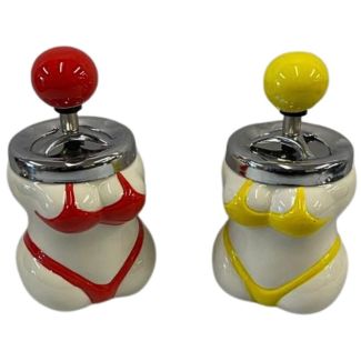 Wholesale Spinning Ashtray Ceramic "Ladies" Design - Assorted 