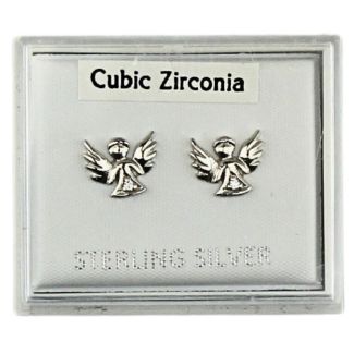 Wholesale Sterling Silver CZ Angel Stud (8mm)
