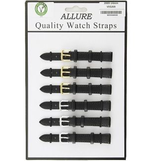 Wholesale Allure Plain Vegan Friendly Watch Straps - Assorted Colours - 14mm 