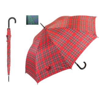 Wholesale Walking Umbrella -Tartan Print (Assorted Colours)