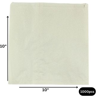 Wholesale White Sulphite Paper Bags 10" x 10" (1000pcs)
