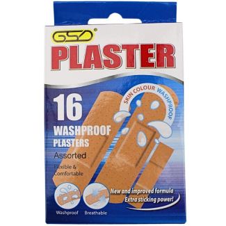 GSD Washproof Plasters - 16 Assorted 