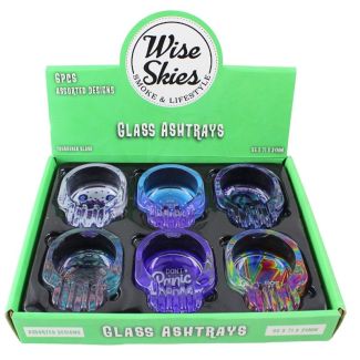 Wholesale Wise Skies Glass Skull Shape Ashtray 