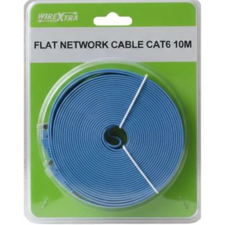 WireXtra Flat Network CAT6 Cable - 10 Metre Blue