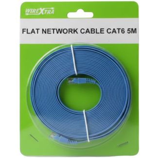 WireXtra Flat Network CAT6 Cable - 5 Metre Blue