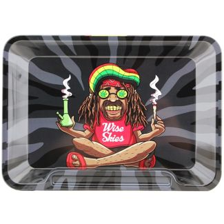 Wholesale Wise Skies Rectangular Rasta man R-Tray - Mini 