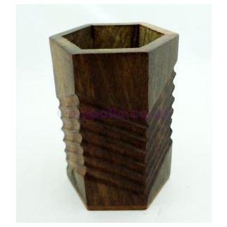 Wholesale Wooden Hex Pen Holder  (Size Approx: 4'''x2.5''x2.5'')