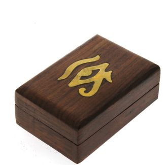 Wooden Pill Box Box Eye Of Horus 7.5x5x3.5cm
