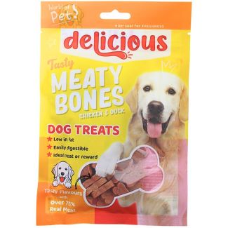 World of Pets - Dog Treats – Tasty Meaty Bones Chicken & Duck 79g (BB - 09/07/2026)