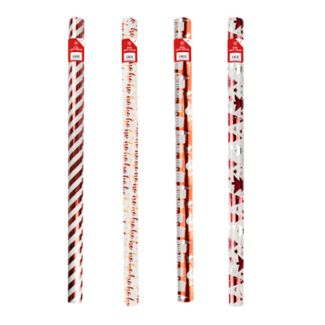 Wholesale Christmas Red Foil Wrapping Paper - Assorted (2m)