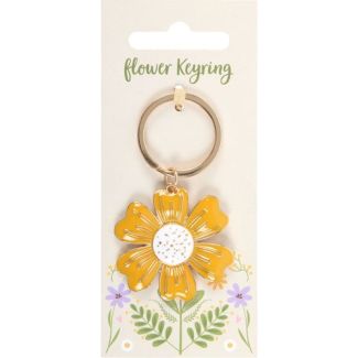 Yellow Daisy Floral Keyring