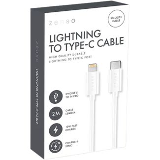 Zenso Charging Cable (Type C to Lightning) – White (2m)
