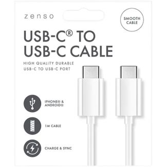 Zenso Charging Cable (Type C to Type C) – White (1m)