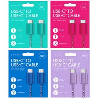 Zenso Type-C to Type-C Braided Cable 1m (Assorted Colours)