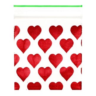 Wholesale Zipper Grip Seal Printed Resealable Bags - Red Heart (30x30mm)