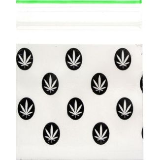 Zipper Grip Seal Printed  Resealable Bags - Black Leaf (40 x 40)