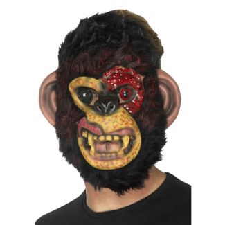 Zombie Chimp Mask With Fur 