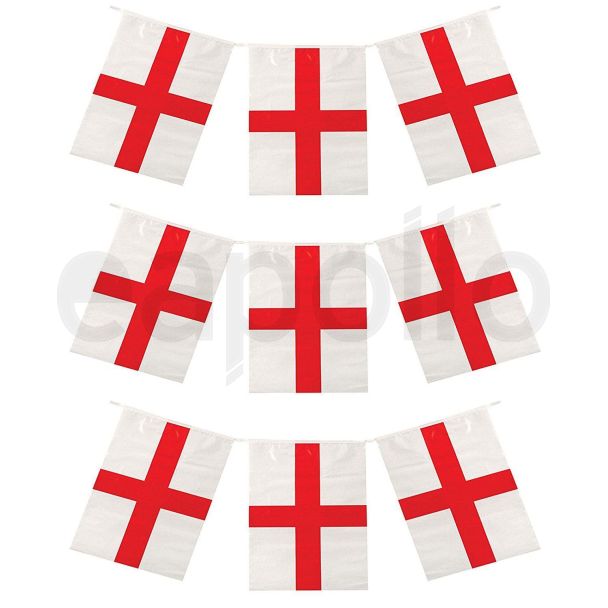 St. George's PVC Square Bunting With 25 Flags - 10m