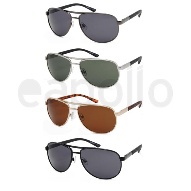 Men's Designer Metallic  Double Bridge Sunglasses - Assorted
