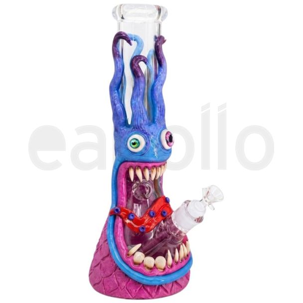 3D Monster Design Glass Waterpipe - Assorted (13inch)