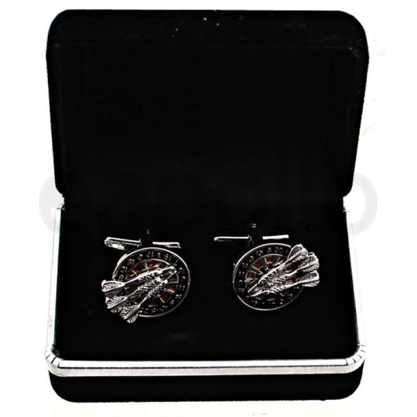 Gents Silver Cufflinks - Dartboard