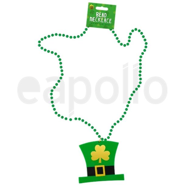 St. Patrick's Day Hat Pendant Bead Necklace