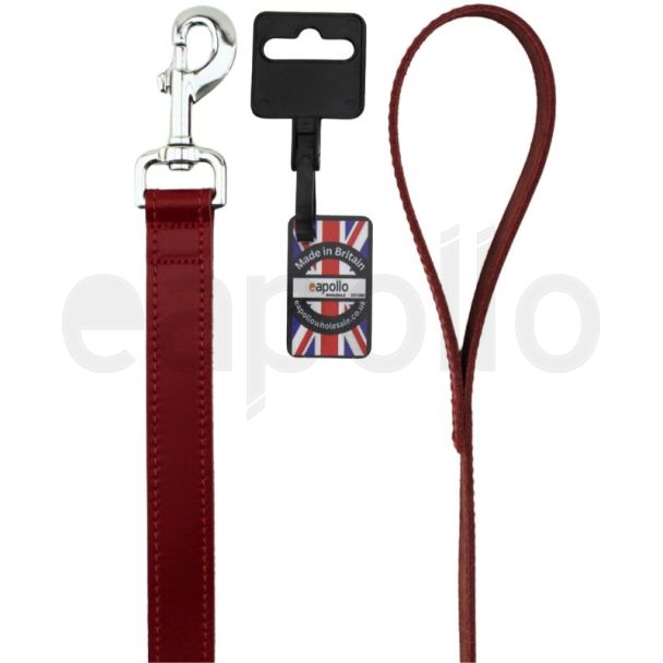 Plain Leather Lead - Red (40'')
