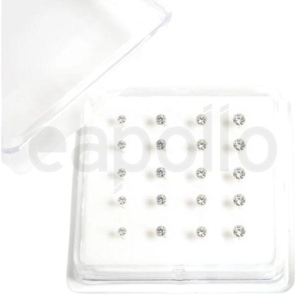 Sterling Silver Round Nose Pins - Clear (Asst. Sizes) 
