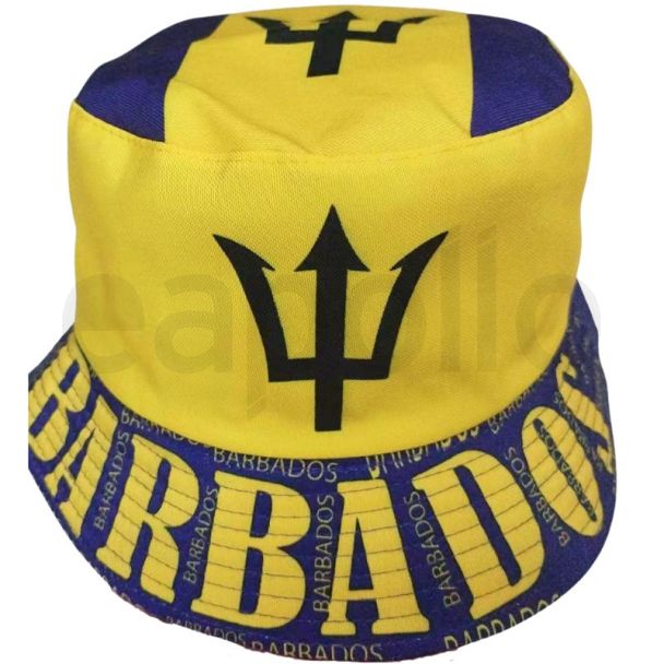 Adult Bucket Hat with Barbados Flag Design