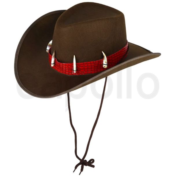 Adult Cowboy Hat With Teeth - Brown 