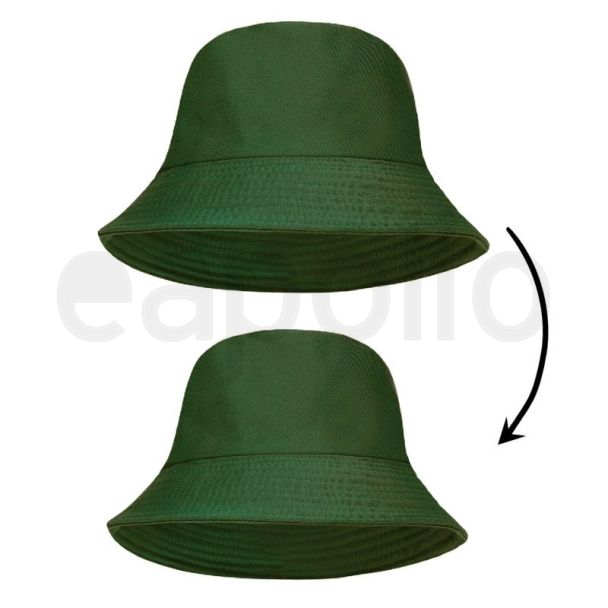 Adults 100% Cotton Reversible Bucket Hat - Olive