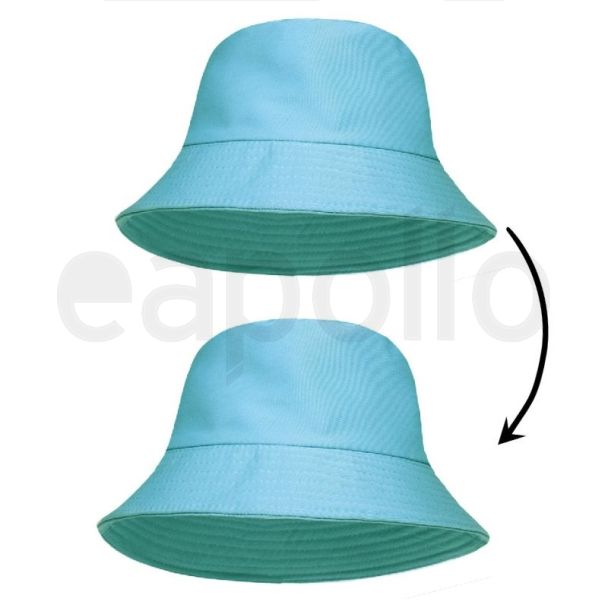 Adults Reversible Bucket Hat - Light Turquoise