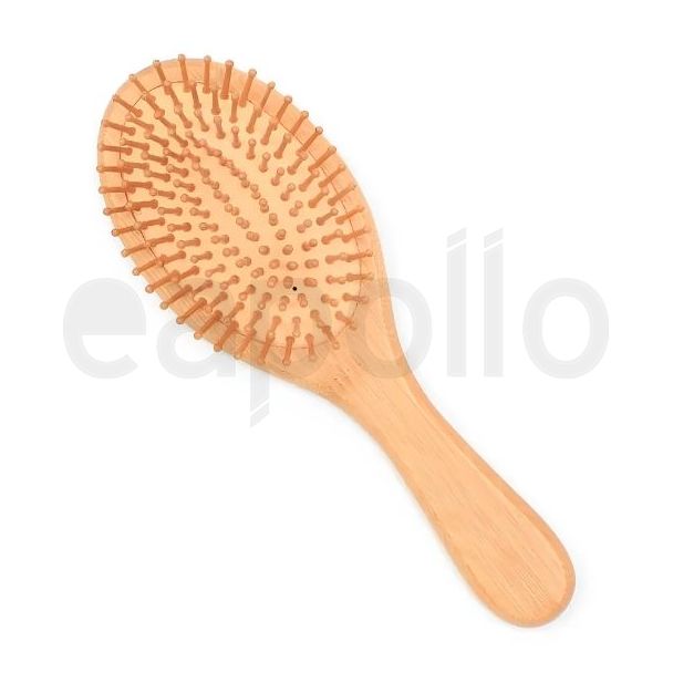 Bamboo Paddle Hair Brush With Wooden Bristles