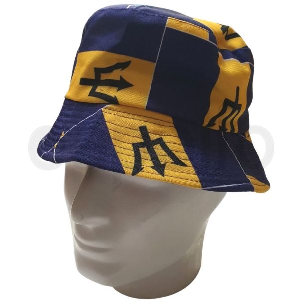 Adults 100% Cotton Barbados Flag Design Bucket Hat