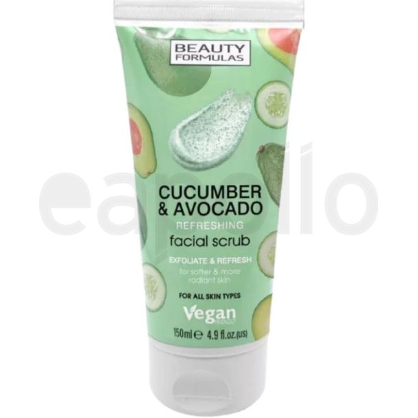 Beauty Formulas Cucumber & Avocado Facial Scrub - 150ml