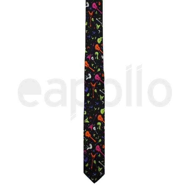 Black Tie With Neon Guitars