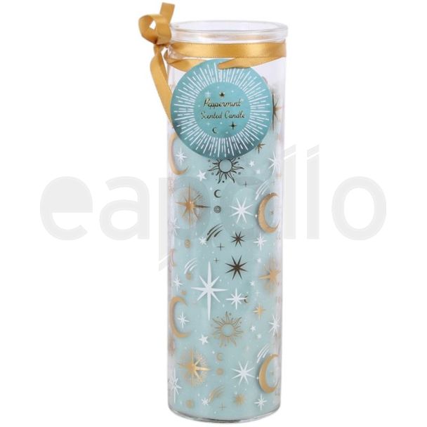 Blue Pastel Skies Celestial Peppermint Scented Tube Candle - 20cm