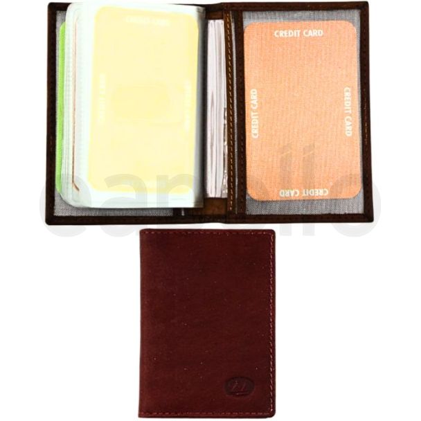 Florentino Bifold Genuine Leather Credit Card Holder - Red