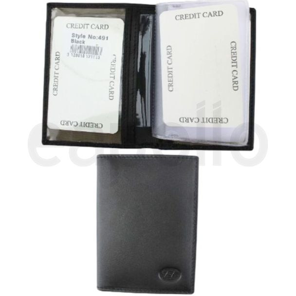 Florentino Bifold Genuine Leather Credit Card Holder -Grey
