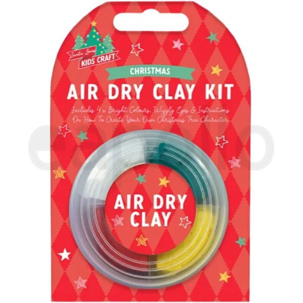 Christmas Air Dry Clay Kit with 4 Colours & Googly Eyes