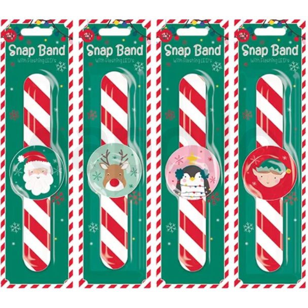 Christmas Flashing LED Snap Band - Assorted