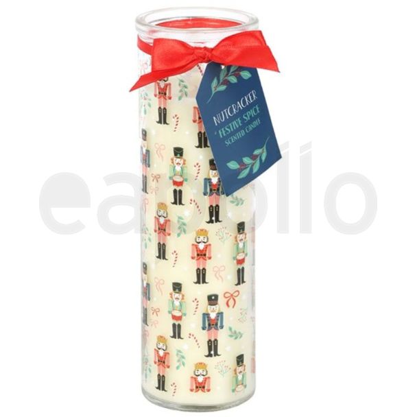 Christmas Spice Tube Candle - Nutcracker Print 