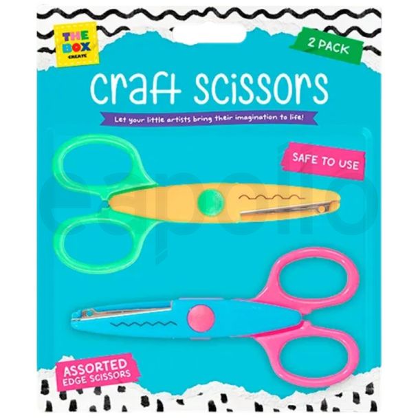 Craft Scissors with Decorative Cutting Patterns (Pack of 2)