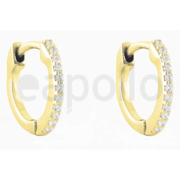 Wholesale CZ Huggie Hoop Earrings-10mm