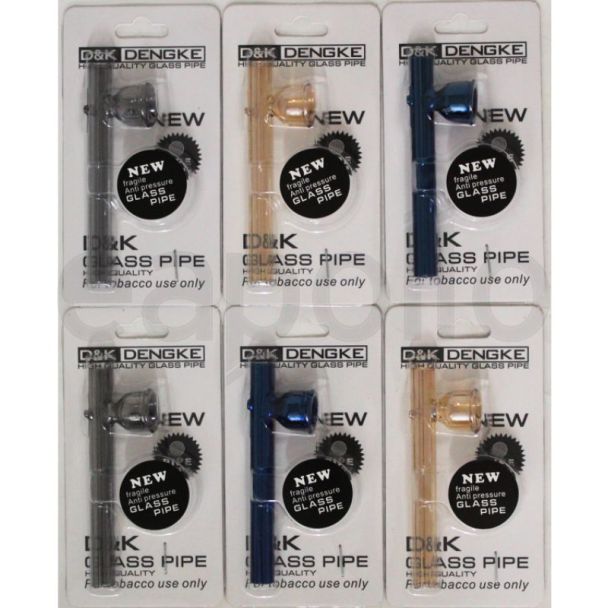 D&K Pastel Colour Glass Pipe -Assorted (10cm)